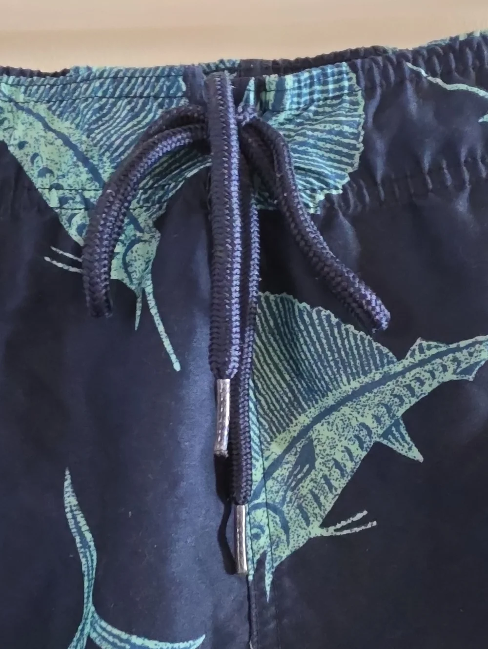 George Navy Swim Shorts with Teal Marlin Print Size 3X 48-50W